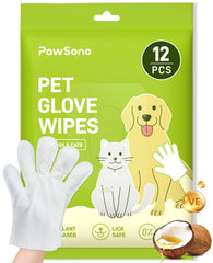 PawSono hypoallergenic pet glove wipes pack for quick, deodorizing clean between baths