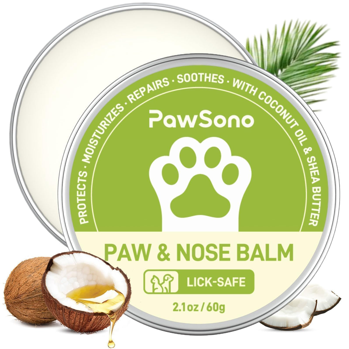 PawSono lick-safe balm jar closeup for daily paw and nose moisture