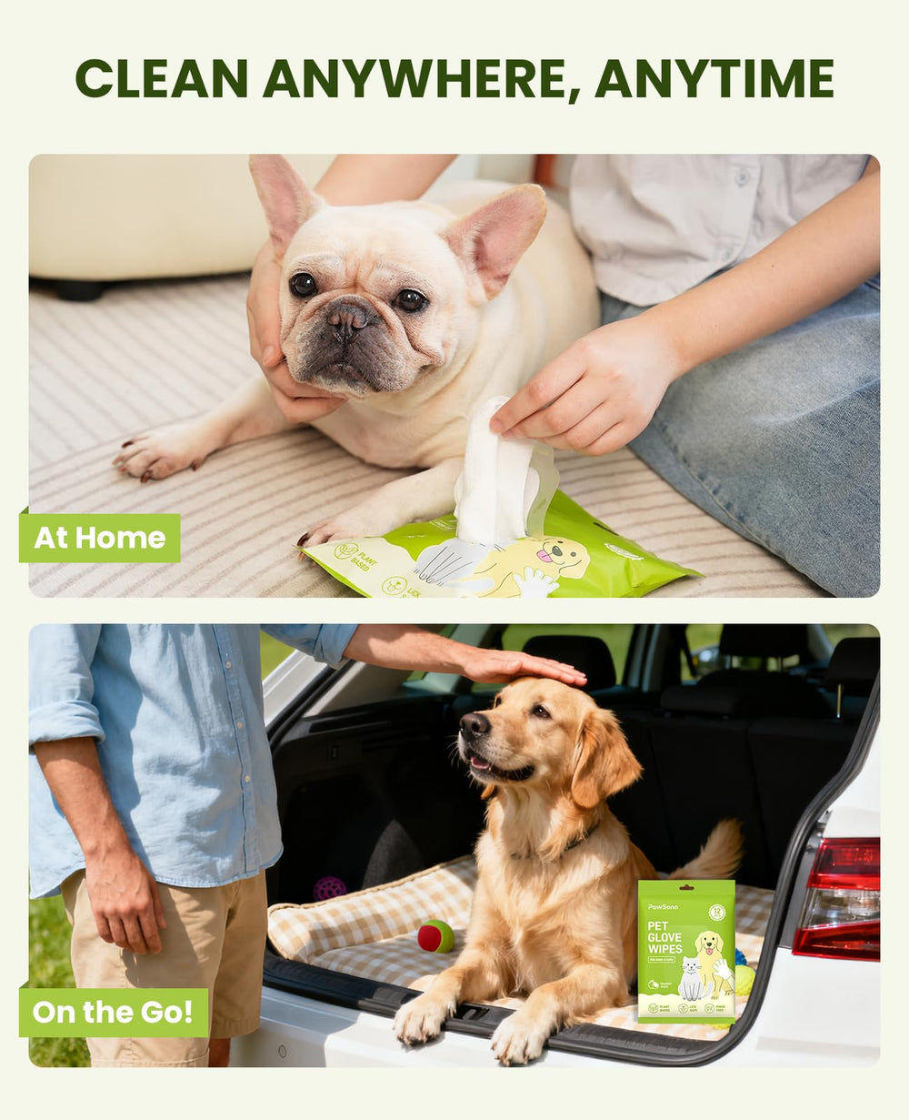 PawSono travel pack of 36 wipes is ideal for on the go grooming.