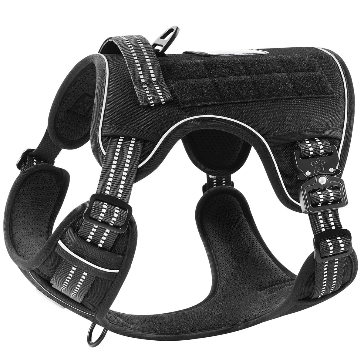 PAWS PASSION No Pull Harness front clip demonstrates controlled training and secure fit for medium to large dogs.