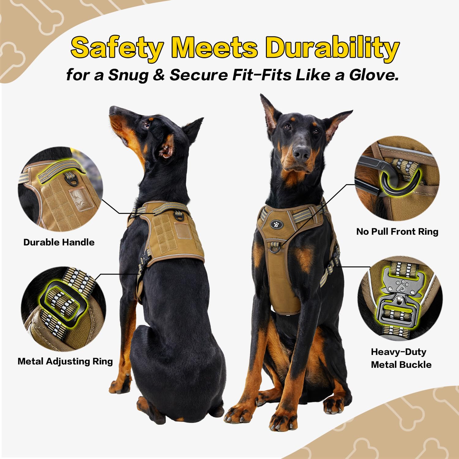 PAWS PASSION harness patches and ID tag option for quick ID