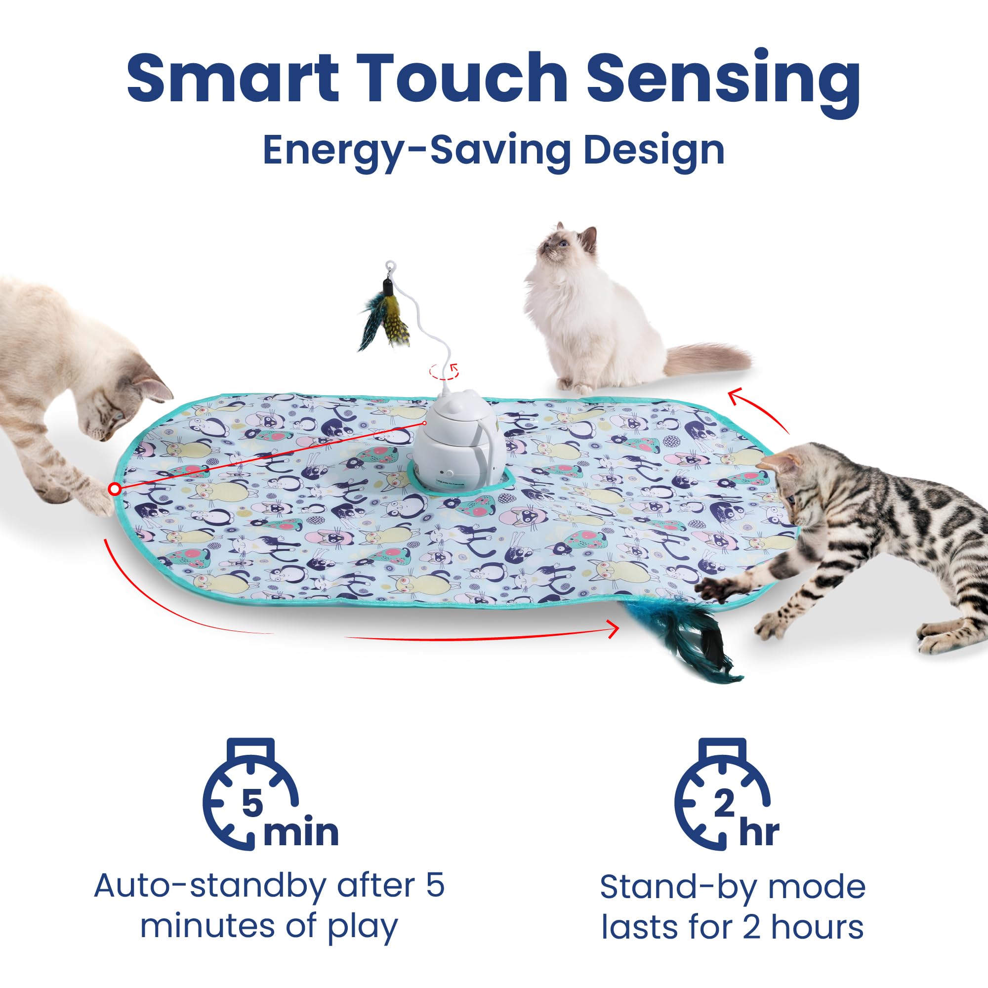 PAWSPIK 3-speed modes adapt to your cat’s energy level and mood.