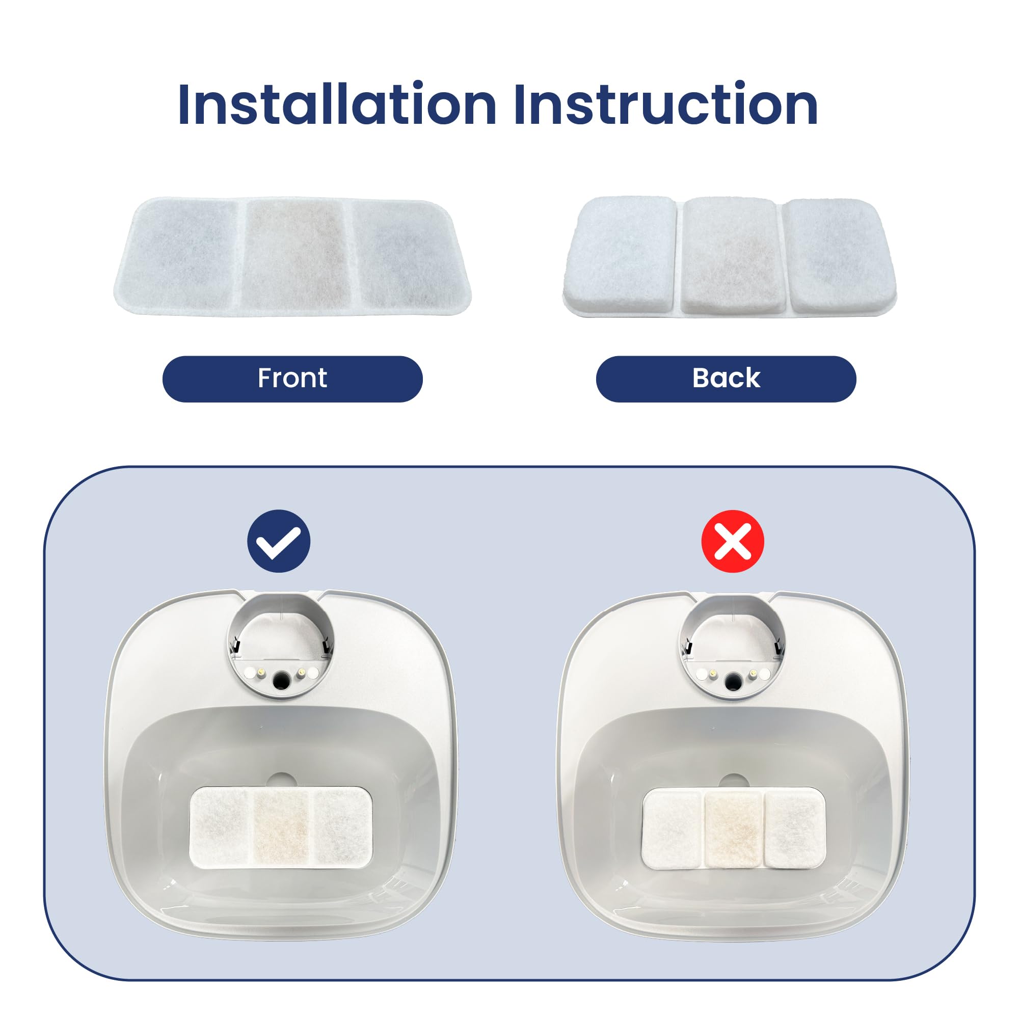 PAWSPIK BOSS-01 replacement filters pack interior with sponges for easy maintenance.
