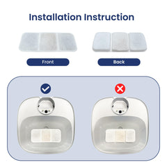 PAWSPIK BOSS-01 replacement filters pack interior with sponges for easy maintenance.