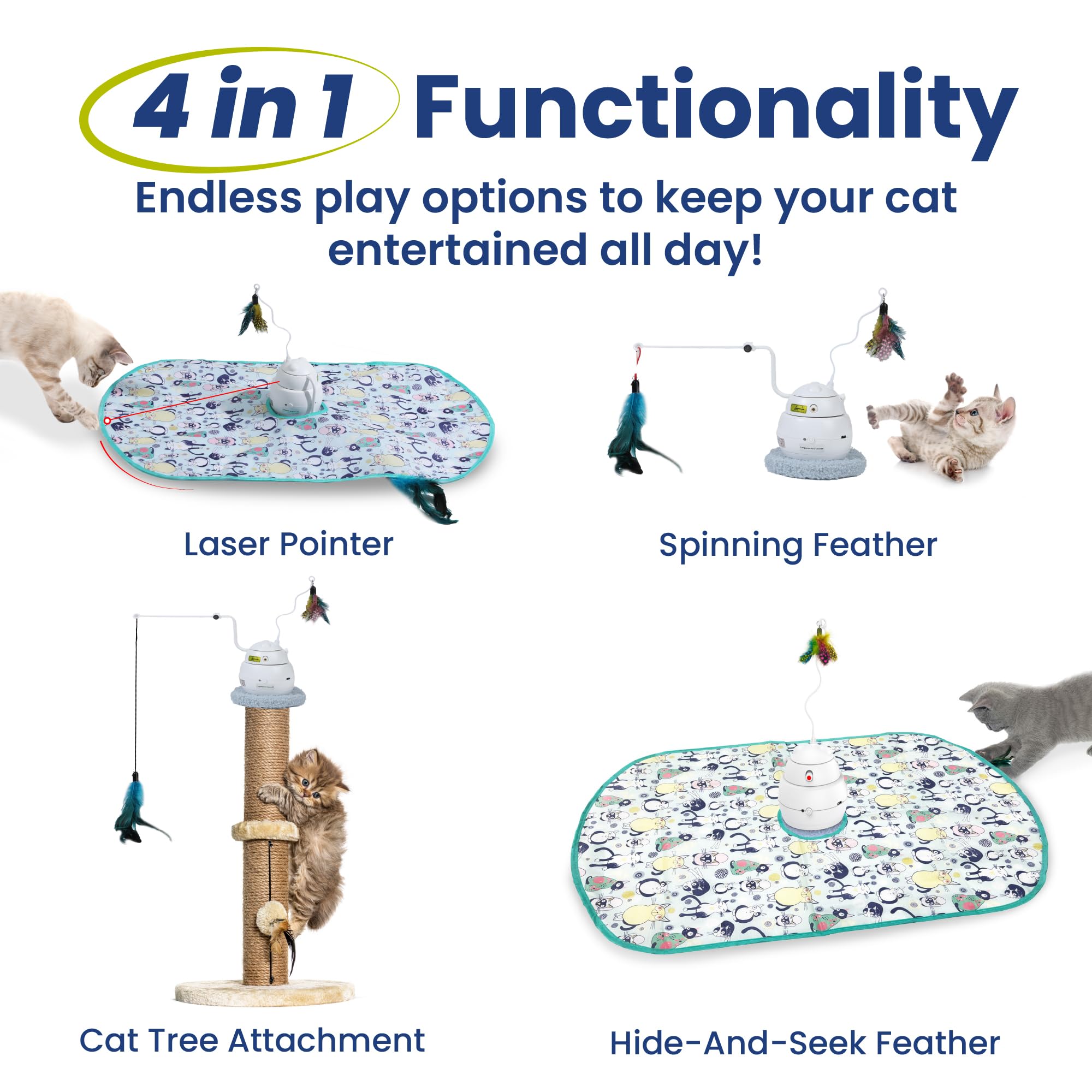 PAWSPIK cat-interaction laser play drives exercise and playful chase.