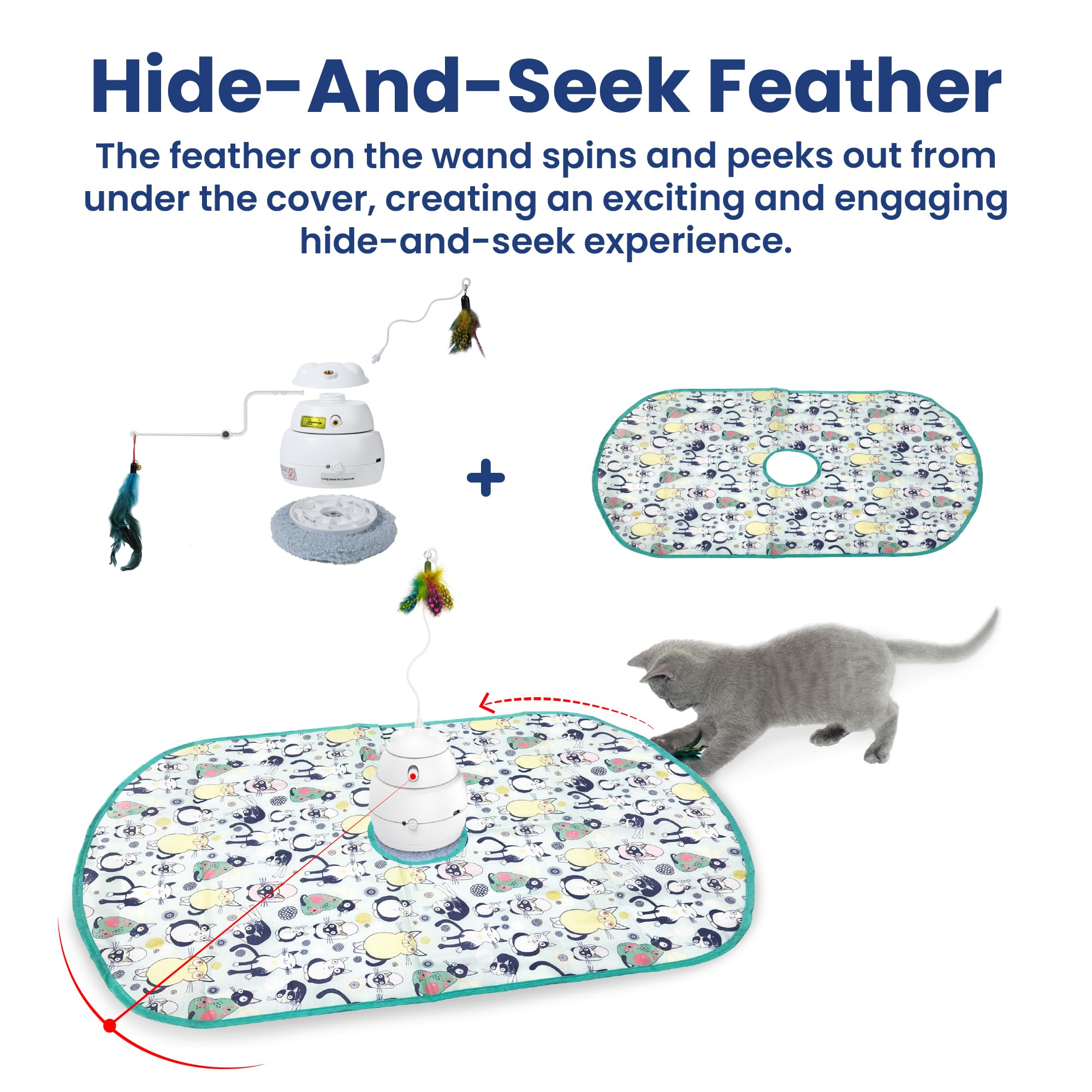 PAWSPIK hide-seek cover attachment enables engaging hide-and-pounce games.