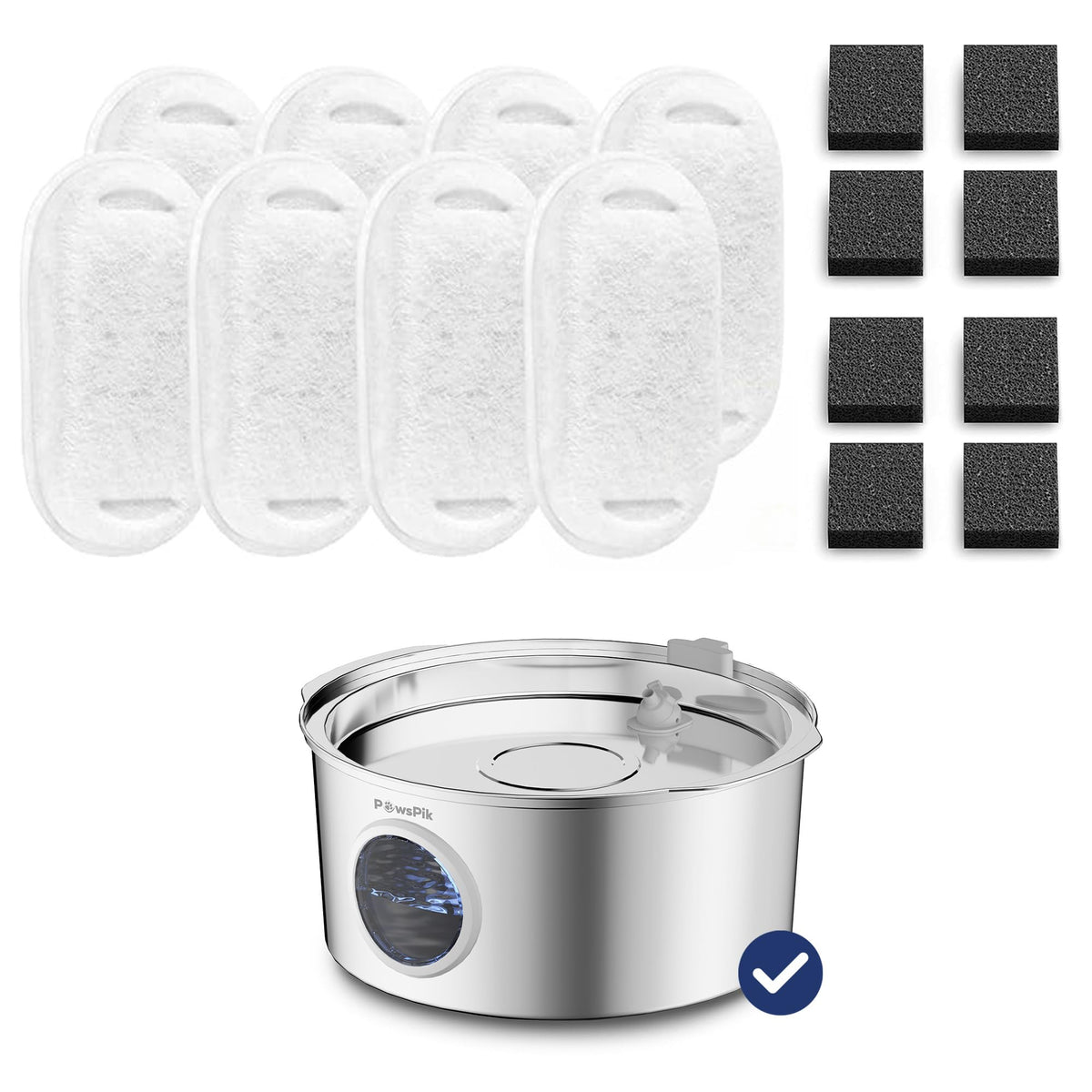 PAWSPIK replacement filter five-layer-filtration cleans water for healthier hydration.