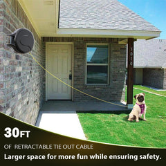PAWSTATION 180° swivel base enables smooth, tangle-free play around furniture and trees