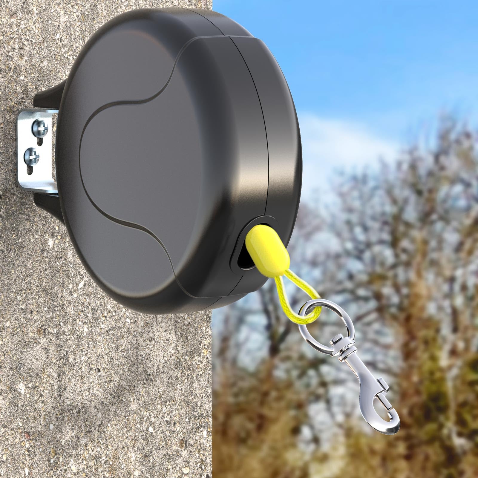 PAWSTATION 30ft wall-mount retractable cable for yard freedom and secure containment