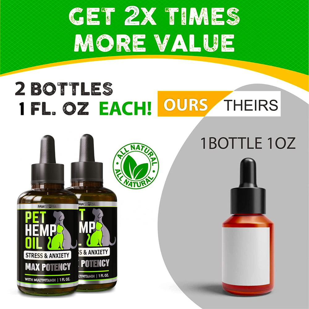 Pawstopia hemp oil with omega-3-6-9 supports coat, skin and joints.