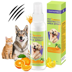 PAWSToyTechy cat-deterrent-bottle: pet-safe citrus spray for training and furniture protection.