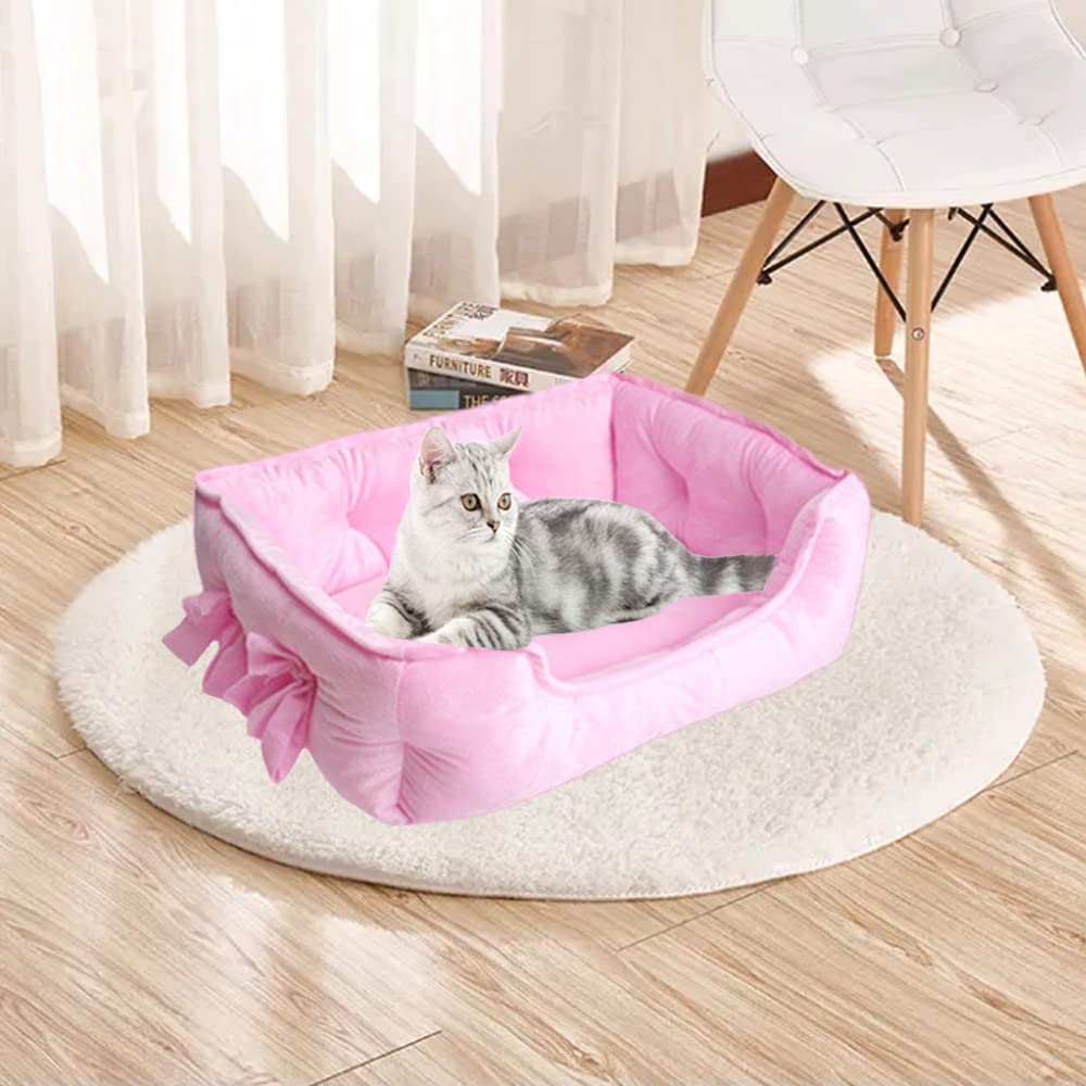 pawstrip Cute Princess Dog Bed Pink side view shows non-slip bottom stability