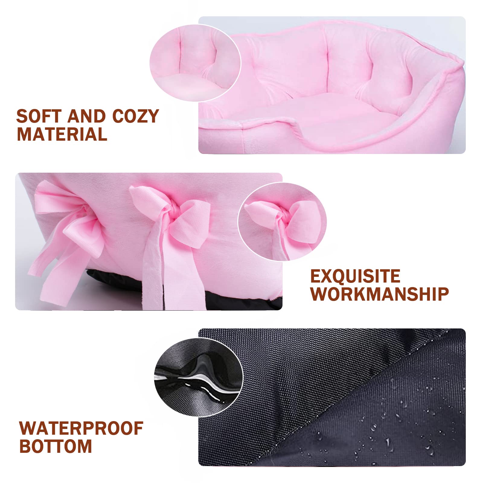 pawstrip Cute Princess Dog Bed Pink small dog resting comfortably