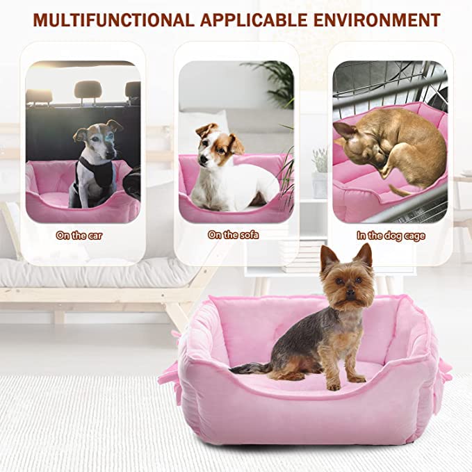 pawstrip Cute Princess Dog Bed Pink waterproof bottom close-up demonstrates durability