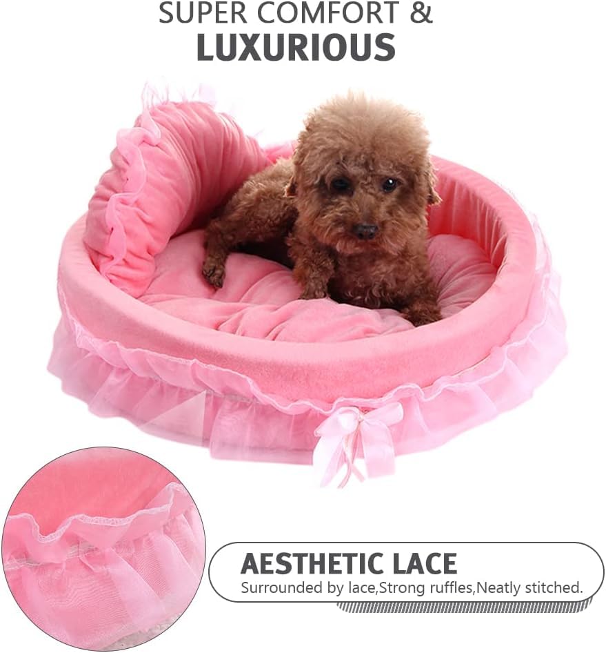 Pawstrip Pink Bed Machine-Washable design for simple care.
