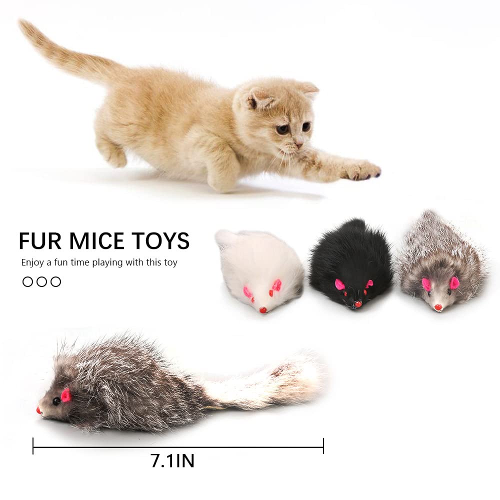 Pawstrip rabbit fur cat toy mouse squeaky close-up demonstrates realistic form and stimulating sound.
