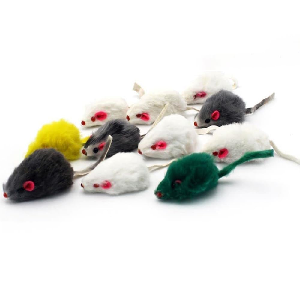 pawstrip rabbit fur mouse toy closeup shows soft fabric for safe kitten play
