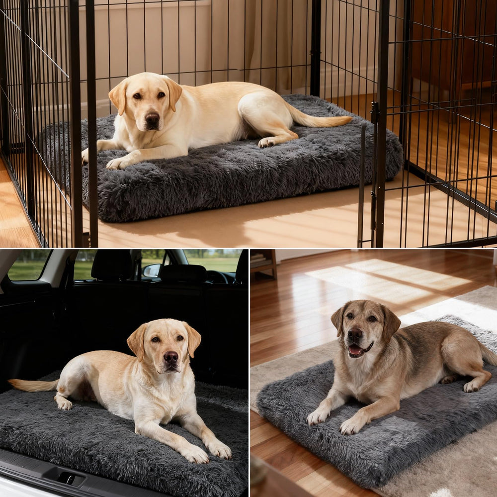 Pawstrip XL bed shown in car cargo area for travel use