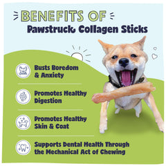 Pawstruck Beef Collagen Sticks texture close-up, showing a chewy, digestible alternative to rawhide.