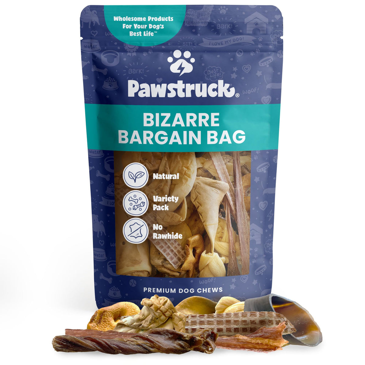 Pawstruck Baistra Bolsa de Ofertas Extrañas: orejas para perros, masticación natural y sabrosa