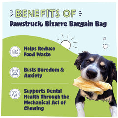 Pawstruck Bizarro Bolsa de Ofertas Extrañas: tiras de carne de res para masticadores