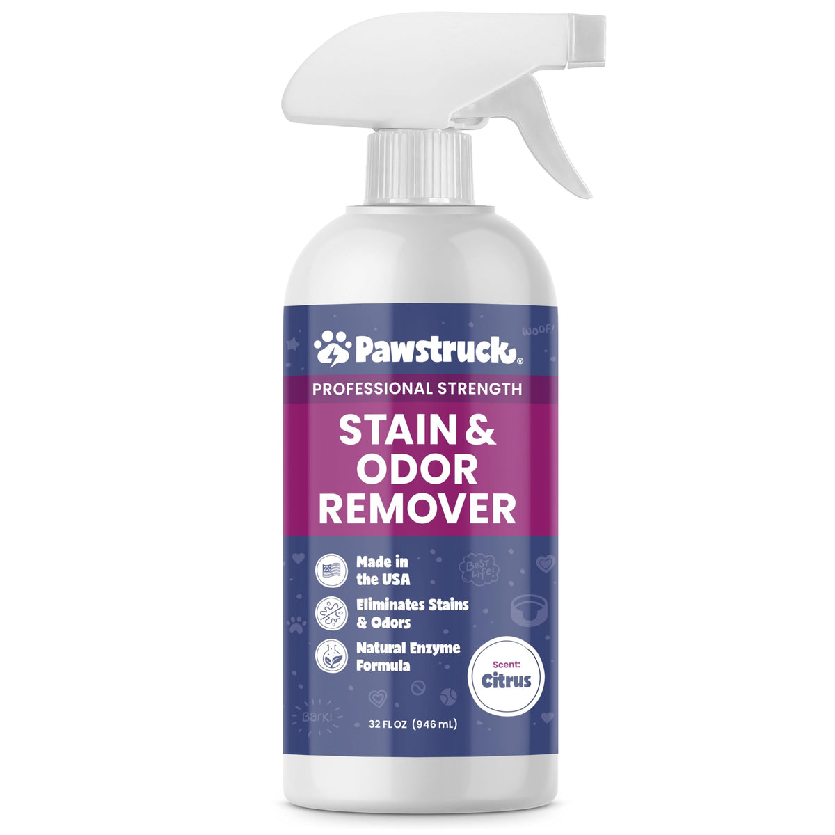 Pawstruck bottle pours for quick, professional-strength stain removal.