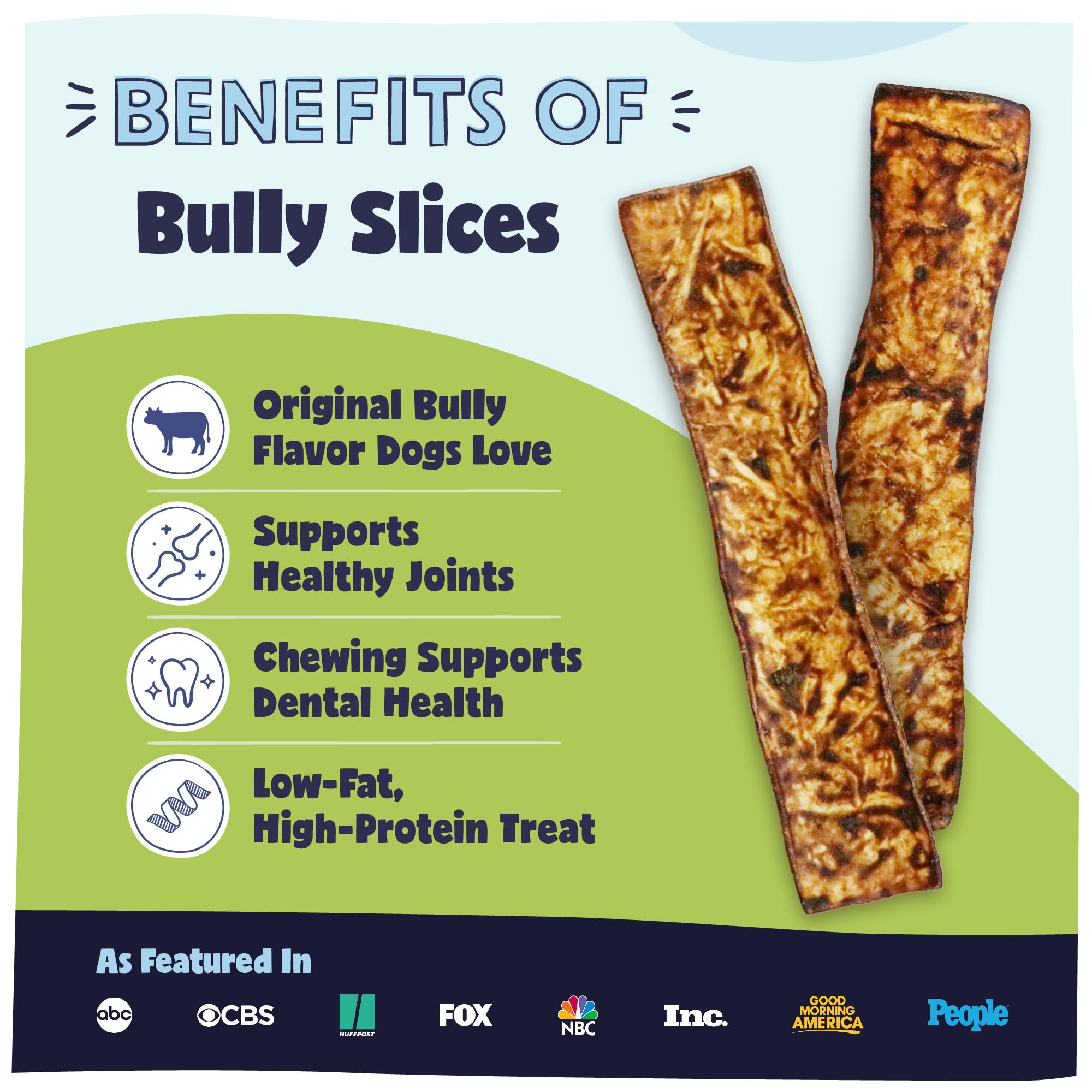 Pawstruck Bully Slices rawhide slice closeup demonstrates chewy texture for dogs.