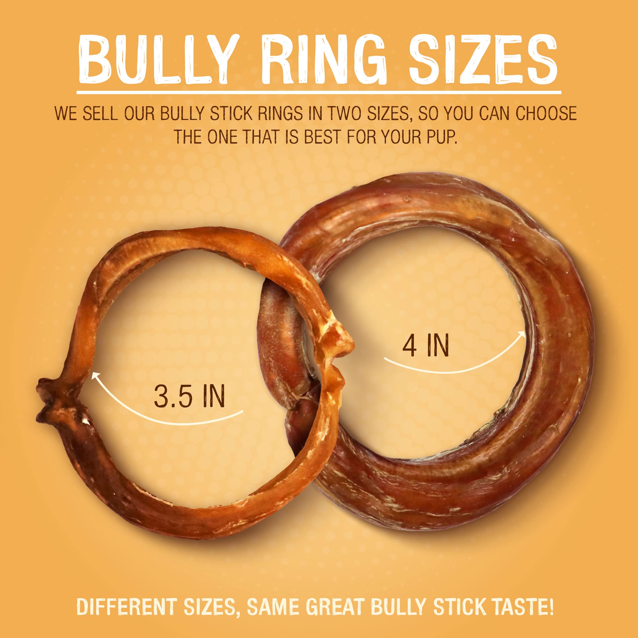 Pawstruck bully stick rings dental chew promoting cleaner teeth