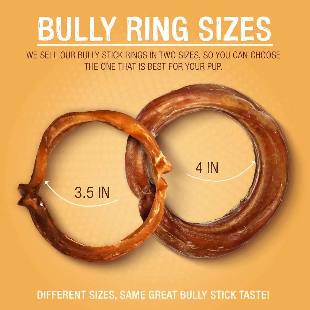 Pawstruck bully stick rings dental chew promoting cleaner teeth