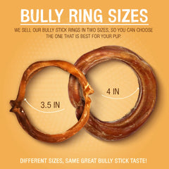 Pawstruck bully stick rings dental chew promoting cleaner teeth
