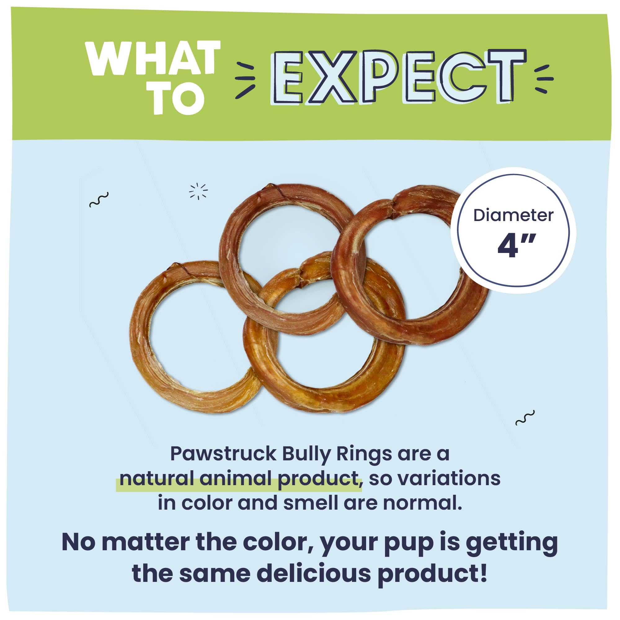 Pawstruck bully stick rings low odor chew for pleasant home sessions