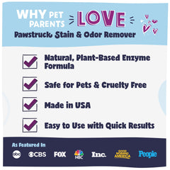Pawstruck carpet and upholstery cleaning demonstrates enzyme action.