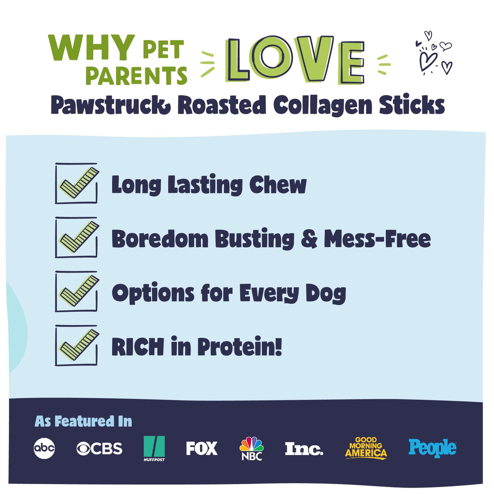 Pawstruck collagen sticks dental-health focused image showing chewing action