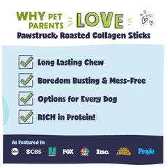 Pawstruck collagen sticks dental-health focused image showing chewing action