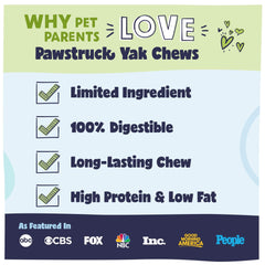 Pawstruck Himalayan Yak Dog Chew with a dog in frame for joyful chewing.