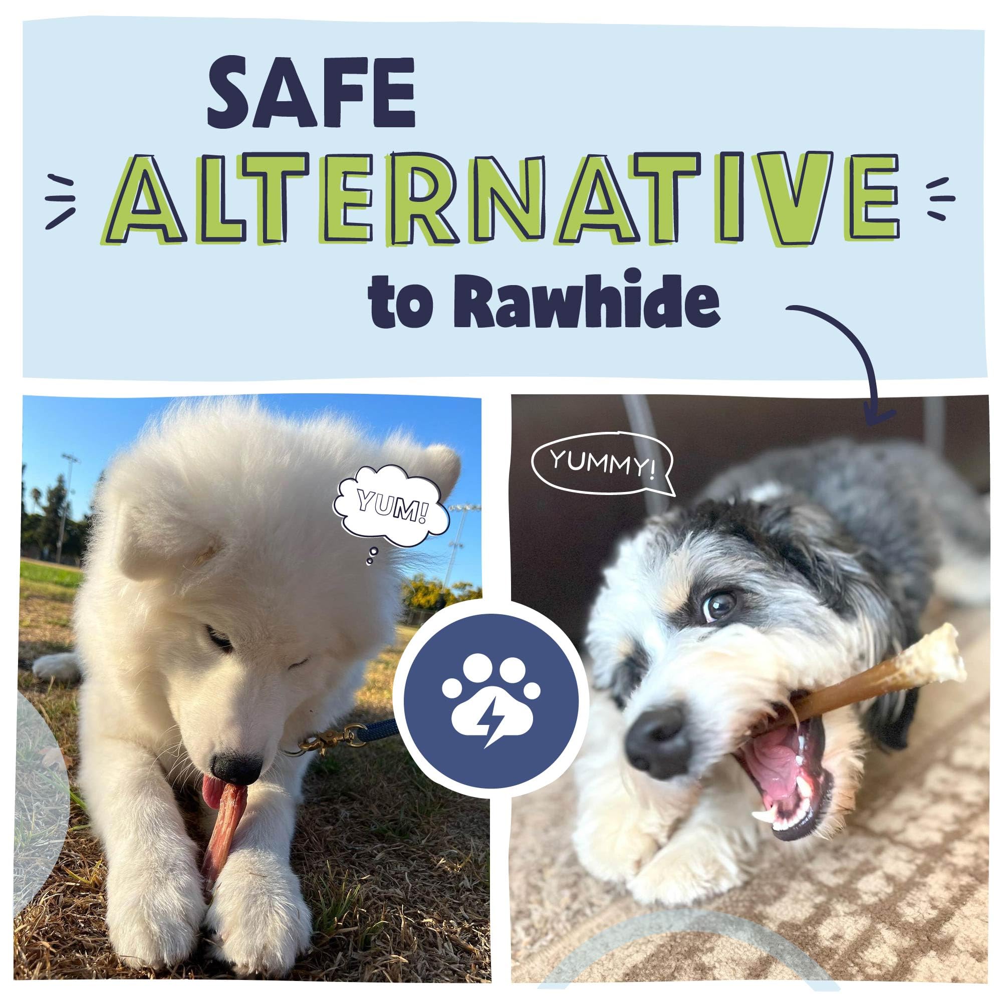 Pawstruck rawhide-free beef treats deliver a safe chew experience.