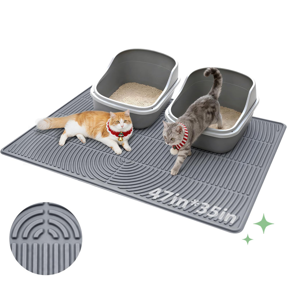 Pawtasy cat litter mat coverage area reduces cleanup with expansive protection.