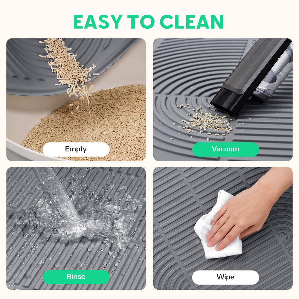 Pawtasy groove-stripe design enhances litter capture and easier cleaning.