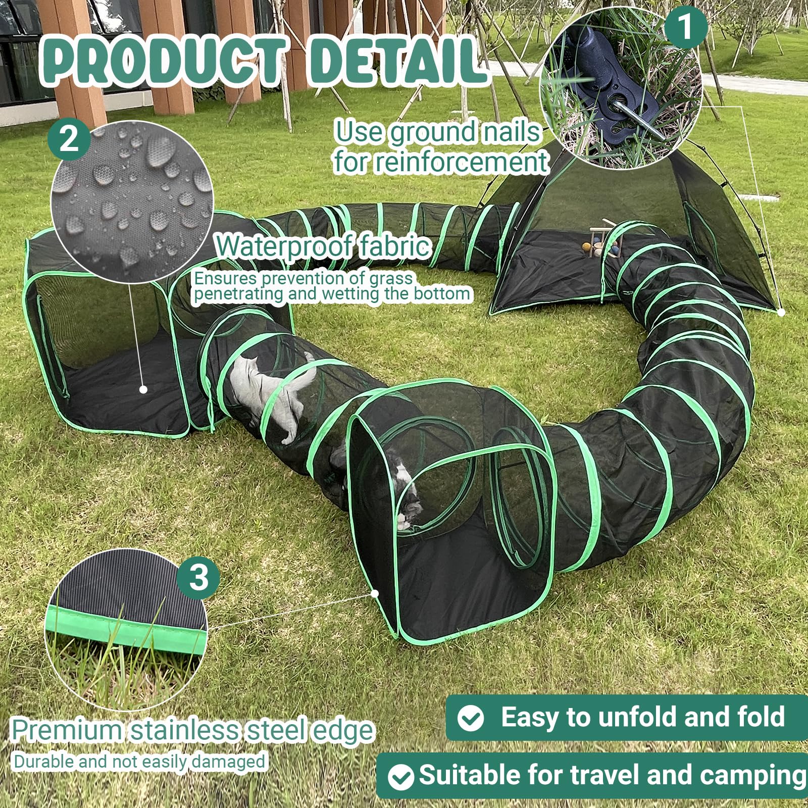 Pawtenda cat play tunnel highlighting hunter-like fun and stalking routes