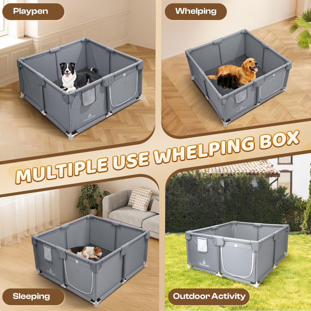 Durable Oxford fabric on Pawtenda Whelping Box resists scratches