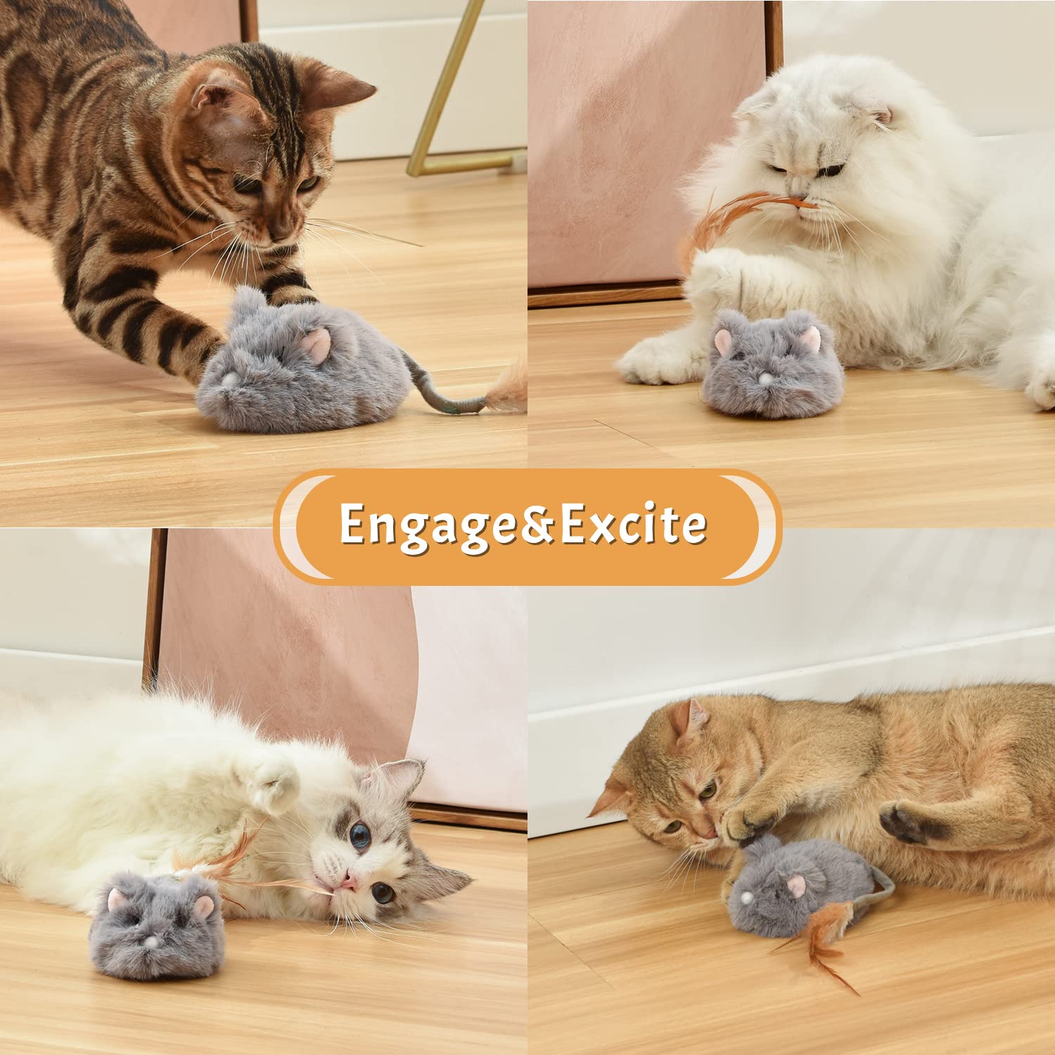 Pawthquake cat toy silent operation keeps home peaceful during playtime.