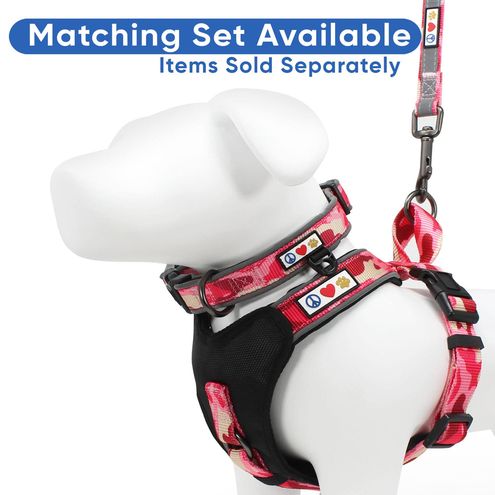 Pawtitas camo pink dog leash durable nylon construction supports daily adventures.