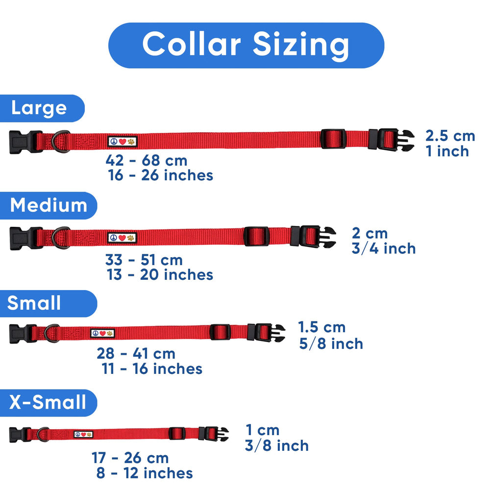 Pawtitas extra-small red collar quick-release buckle in action