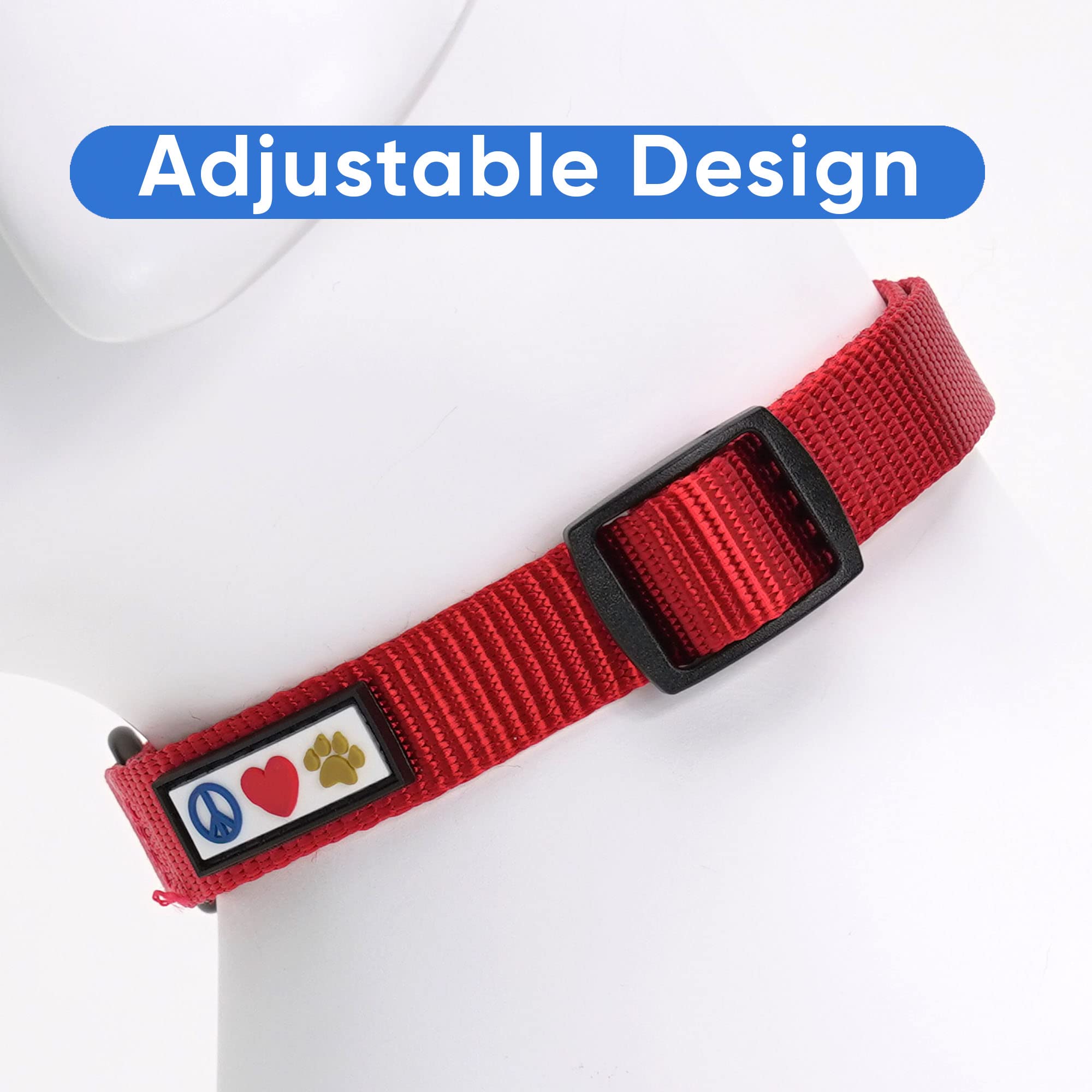 Pawtitas extra-small red collar waterproof material closeup