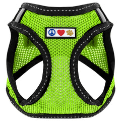 Pawtitas XXS green mesh harness front view for tiny dogs and cats