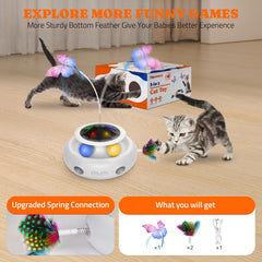 Pawtners 3in1 cat toy LED light enhances visibility during play sessions and attracts attention.
