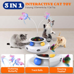 Pawtners 3in1 cat toy trackball provides independent chase for solitary indoor cats.
