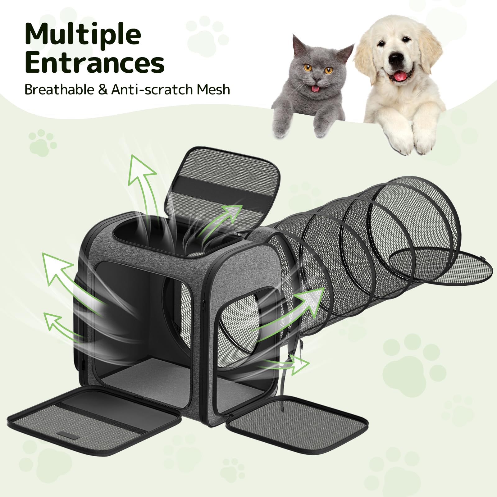 Pawtners cat backpack iron frame and anti-scratch mesh withstand playful wear