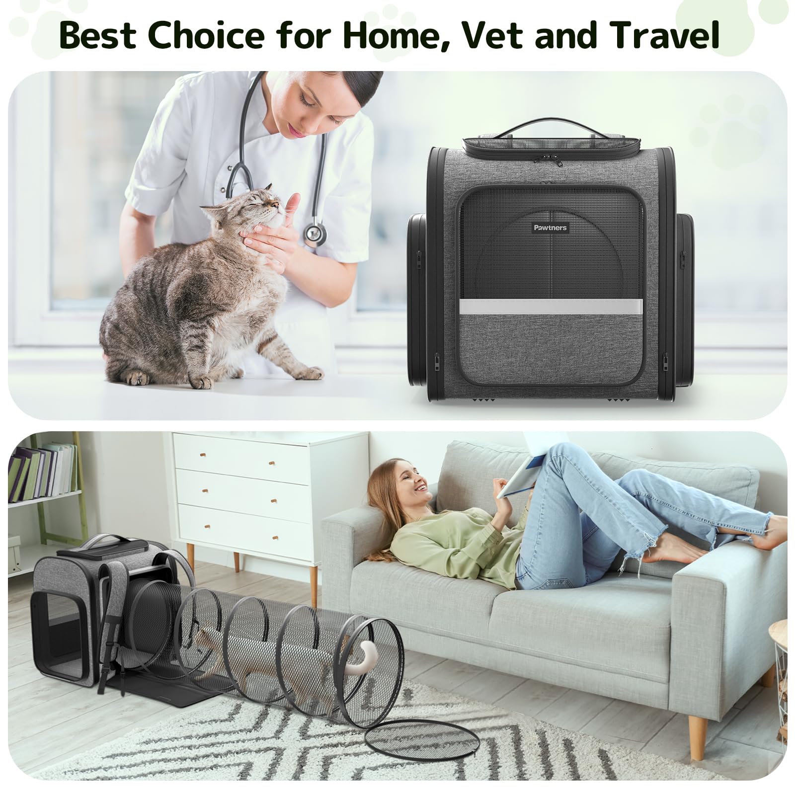 Pawtners cat backpack travel-ready design for trips, hikes, and camping