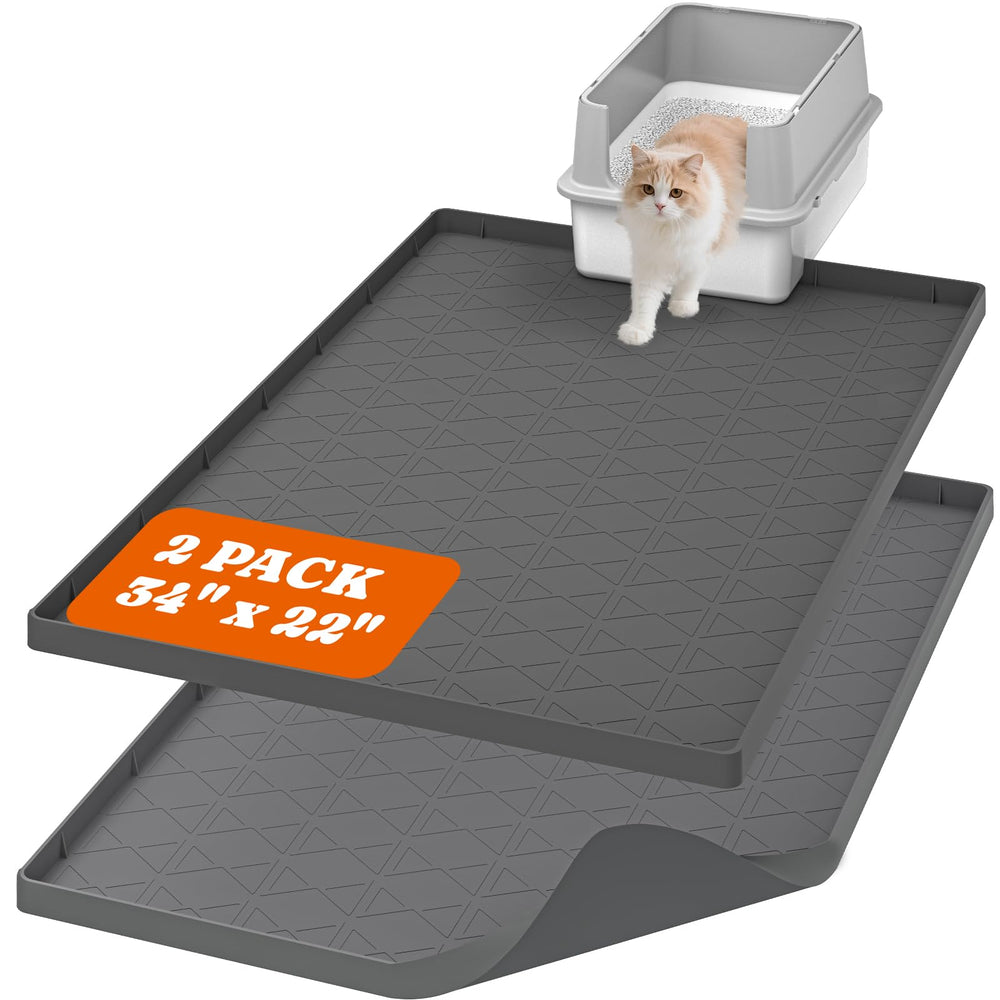 Pawtners cat litter mat large 34x22 traps most tracked litter for a cleaner floor